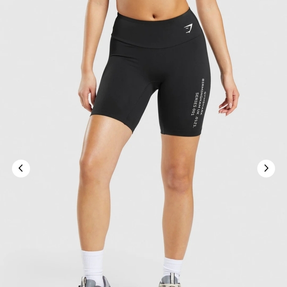 Gymshark Pants - NWT GYMSHARK activated graphic cycling shorts in black